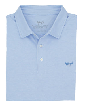 Solid Blue Mesh Performance Polo