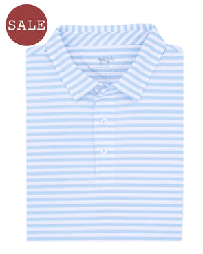 Sky Blue Stripe Mesh Polo