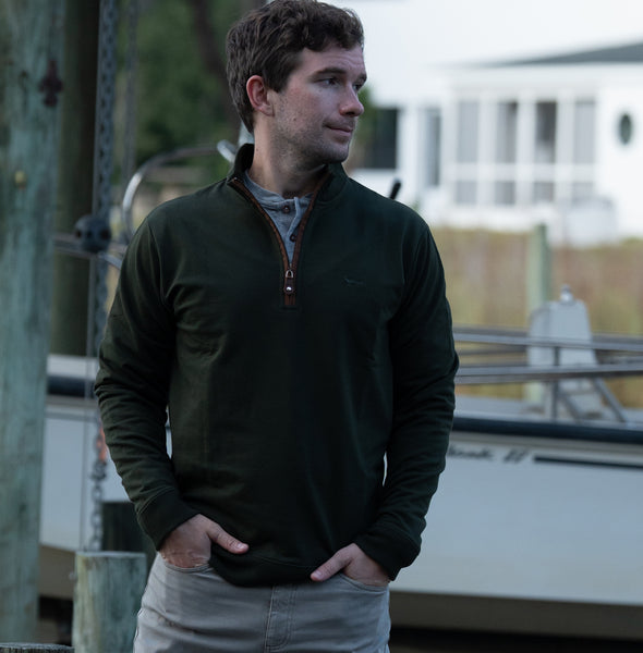 Forest Green French Terry Quarter Zip