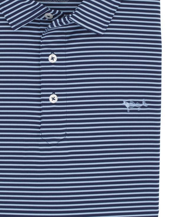 Bay Blue Stripe Polo