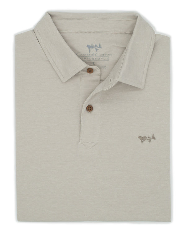 Beige Solid Pique Polo