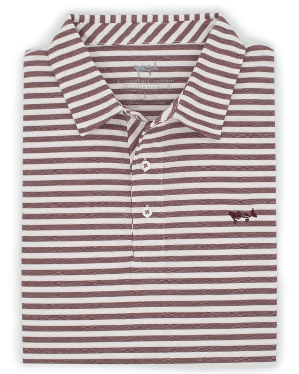 Mineral Red Stripe Performance Polo