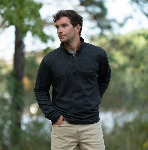 Graphite Oxford Herringbone Pull Over