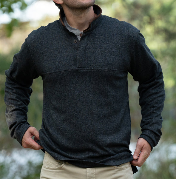 Graphite Oxford Herringbone Pull Over