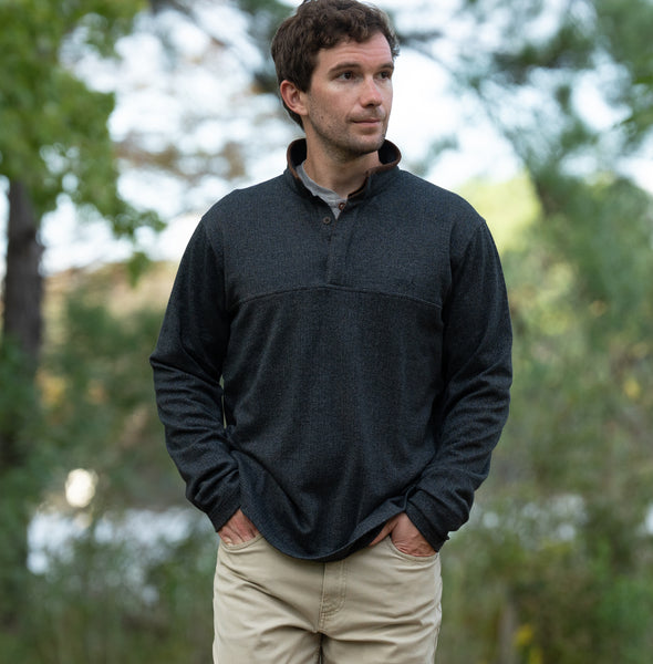 Graphite Oxford Herringbone Pull Over