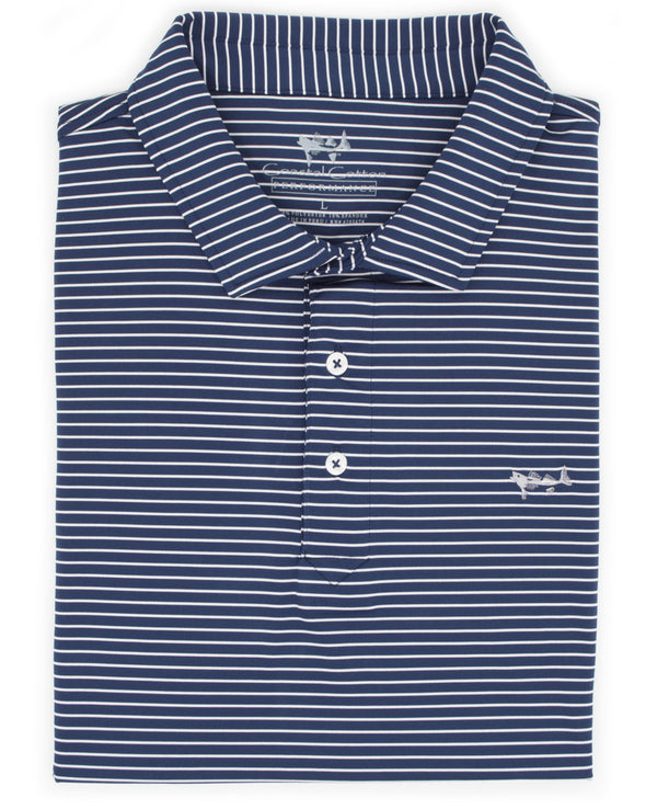 Indigo & White Stripe Polo