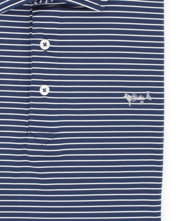 Indigo & White Stripe Polo