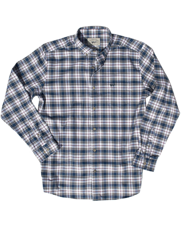 Mocha Blue Twill Sport Shirt