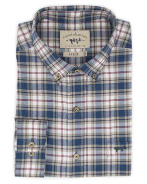 Mocha Blue Twill Sport Shirt