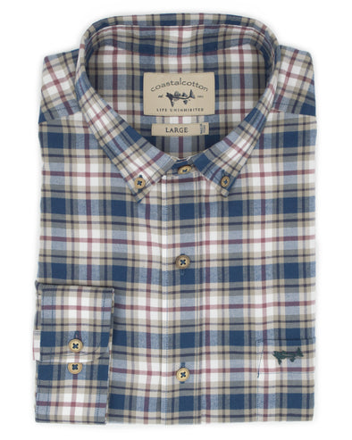 Mocha Blue Twill Sport Shirt