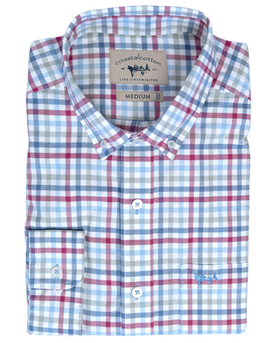Cobalt Bay Gingham Sport Shirt