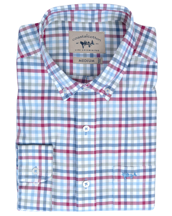 Cobalt Bay Gingham Sport Shirt