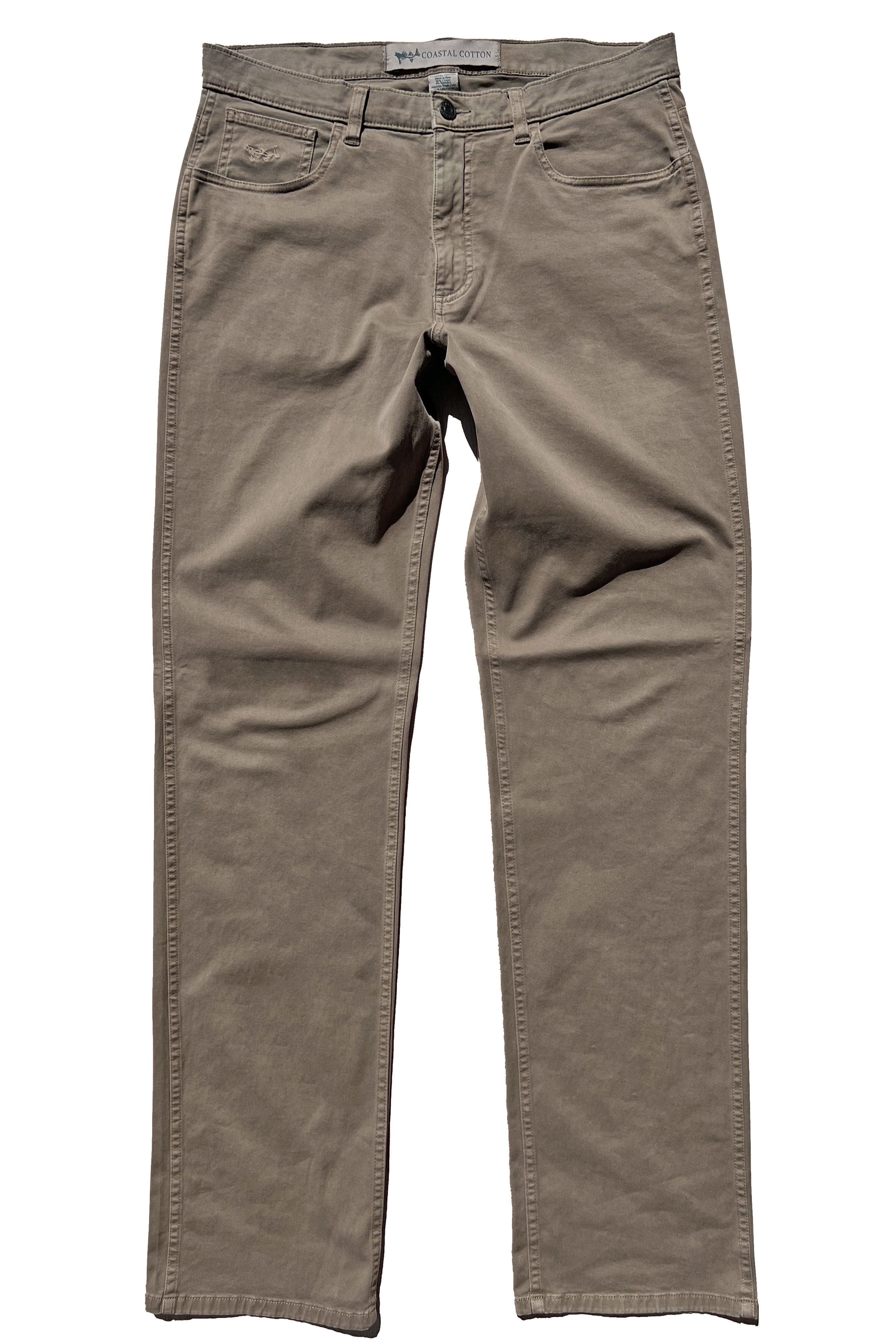 Taupe Regular Fit Five Pocket Travel Pant - MEN Pants