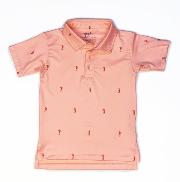 Youth Neon Seahorse Performance Polo